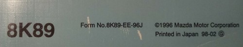 Mazda 323F owner's Manual User Manual User Instructions - Picture 2 of 3
