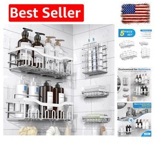 Shower Caddy 5 Pack,Adhesive Shower Organizer for Bathroom Storage Home Decor...