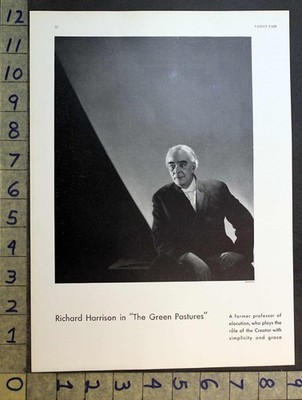 1930 RICHARD HARRISON ACTOR PROFESSOR GREEN PASTURES PHOTO INSERT PRINT FC9587