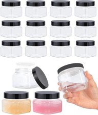 Clear Stora Jars, 16 Pcs 5 Oz Plastic Jars With Lids Plastic Containers