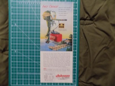 1955 PRINT AD JOHNSON SEA HORSE MOTORS BOATS FISHING FIRST CHOICE