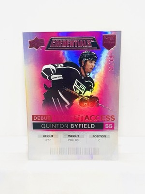 2021-22 UD Credentials QUINTON BYFIELD Rookie Debut Ticket Access Pink /49 Kings