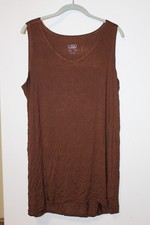 Lori Goldstein Rayon Span V-Neck Top w/ Hi-Low Hem-Potting Soil-1X-A458197