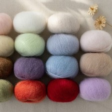 5 Balls of Mohair Yarn 100g 3.53oz - 56.6 Mohair, 13.7 Wool, 29.7 Nylon