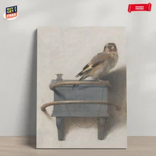 The Goldfinch Carel Fabritus 1654 Painting Canvas Print Poster Home Decor