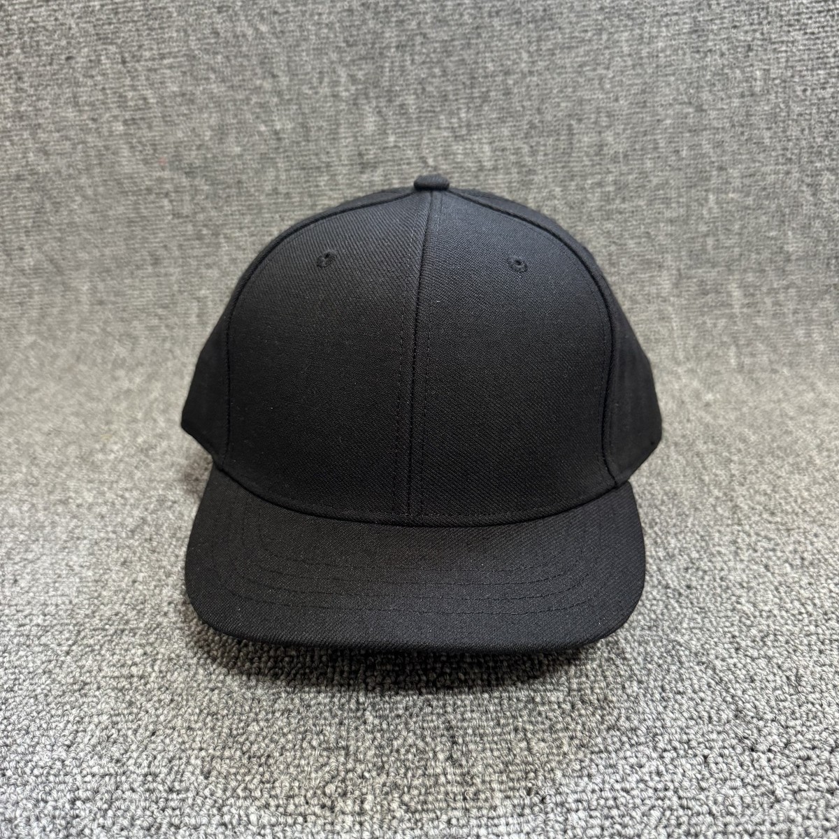 Richardson UMP 530 Fitted Flat Brim Black 7 1/4 Baseball Cap