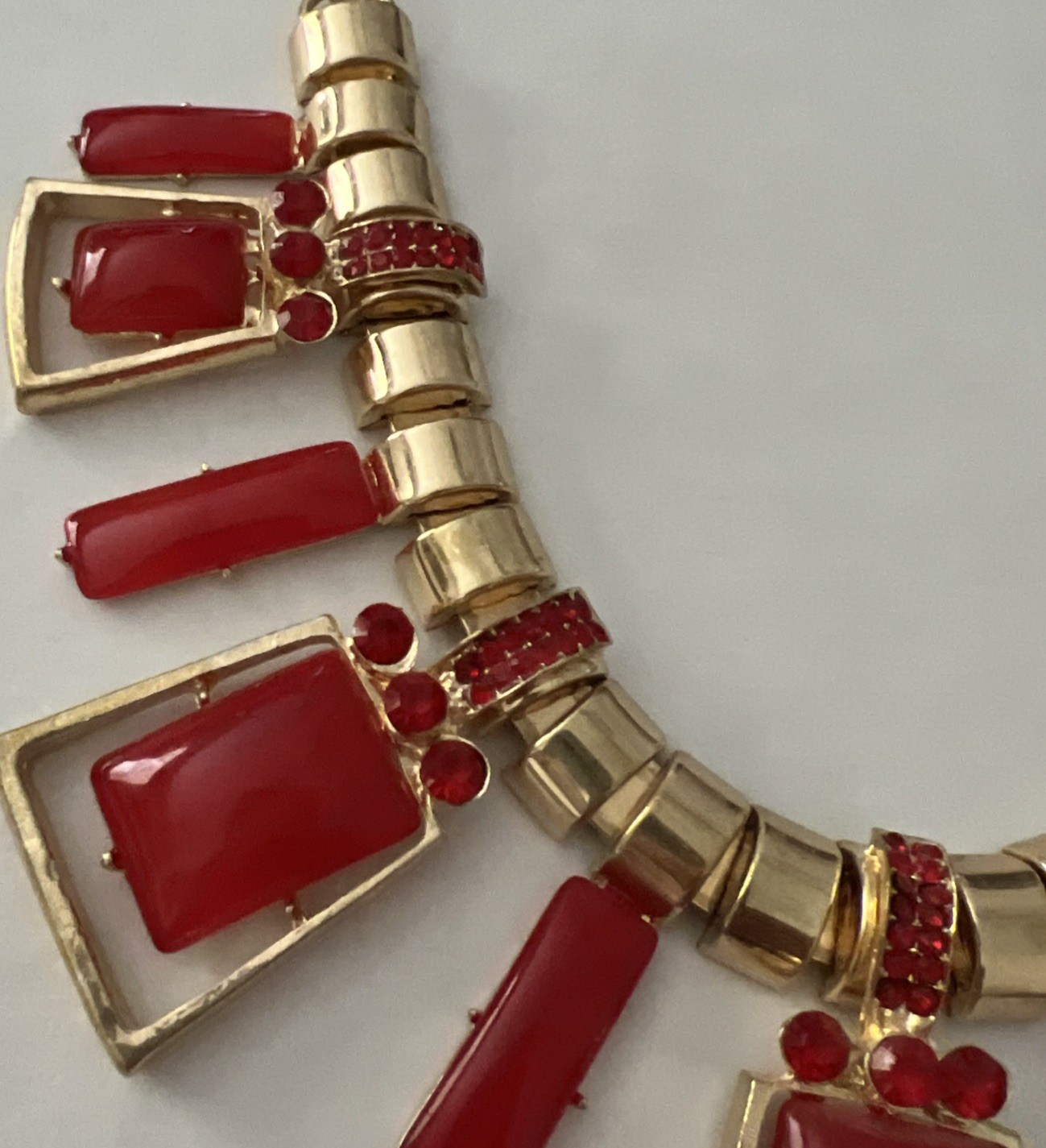 Fun Chunky Mod Bold Statement Necklace Jewels/CZ … - image 4