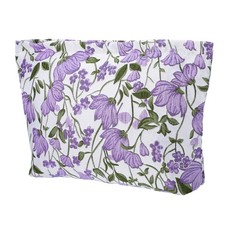 1pcs Flower Pattern Cosmetic Bag Zipper Floral Makeup Bag Make Up Bag Purple