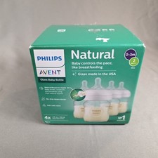 Philips Avent Natural Glass Baby Bottle 8oz 4 Pack USA Version