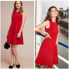 ANTHROPOLOGIE RED DEBUTANTE DRESS BY MAEVE SZ S SMALL Mini Sleeveless Romantic