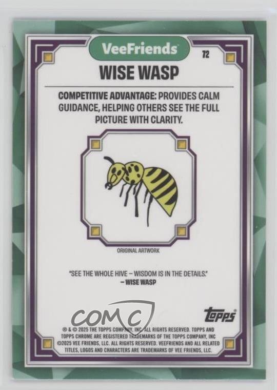 2025 Topps Chrome VeeFriends Wise Wasp #72 1oa8