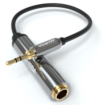 0,1m Stereo Klinken Adapter 3,5mm Klinken Stecker auf 6,3mm Klinken Buchse