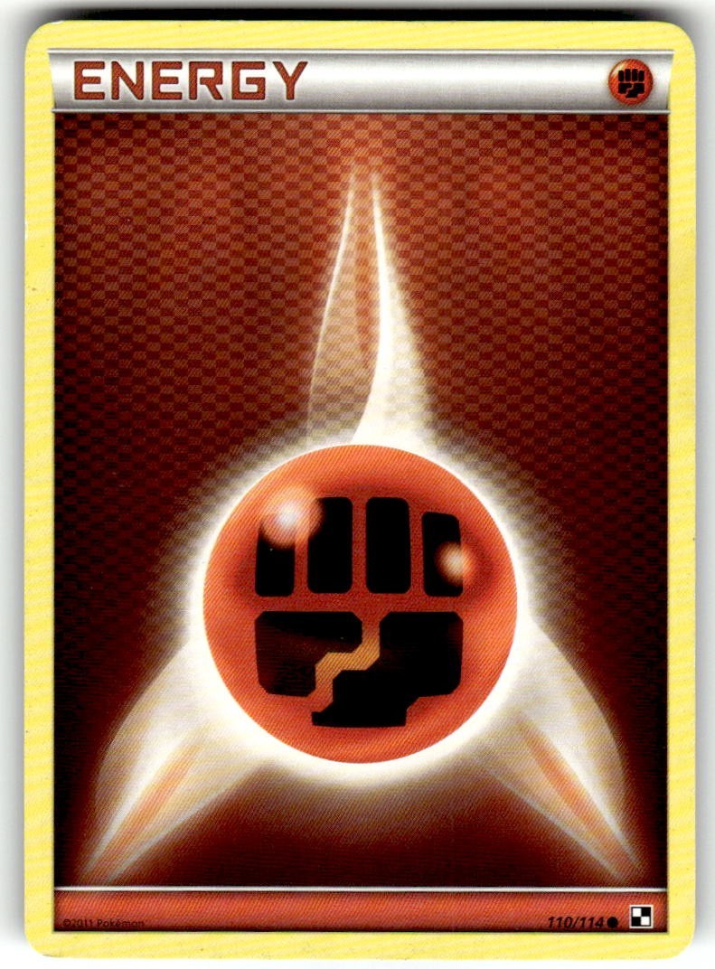 FIGHTING ENERGY - 110/114 - BLACK & WHITE - POKEMON CARD - NM NON HOLO