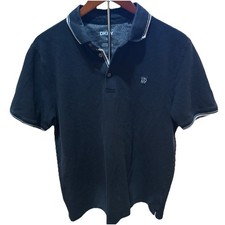 DKNY Men  s Heavyweight Polo Size Large Black