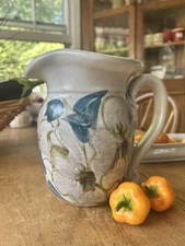 VINTAGE Rustic Studio ART POTTERY PITCHER Vase – Hand Thrown Glazed JUG~