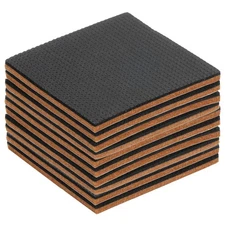 10 Pcs 3" Square Felt & EVA Furniture Pads, Floor Protectors, Brown+Black