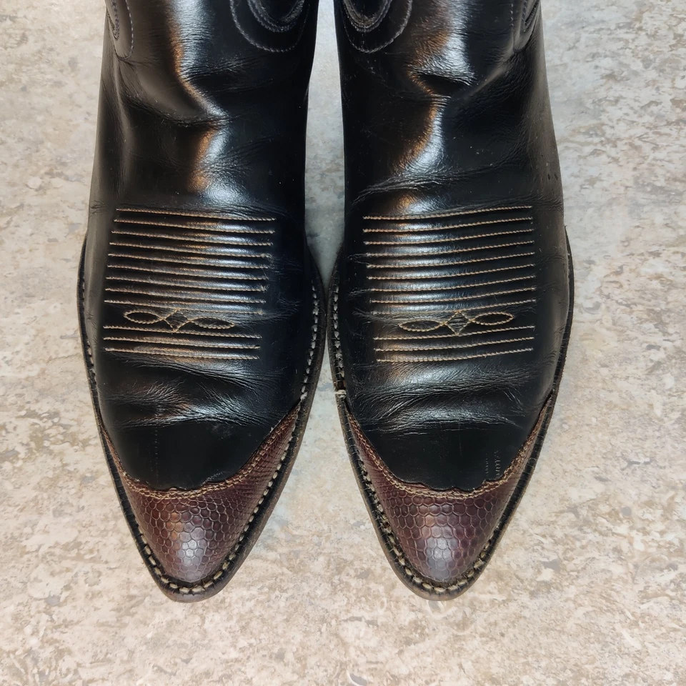 Botas Tony Lama De Colección Para Mujer 10/Hombre 8 Estilo S3129 Azteca Etiqueta Negra EE. UU. Foto 4 de 4