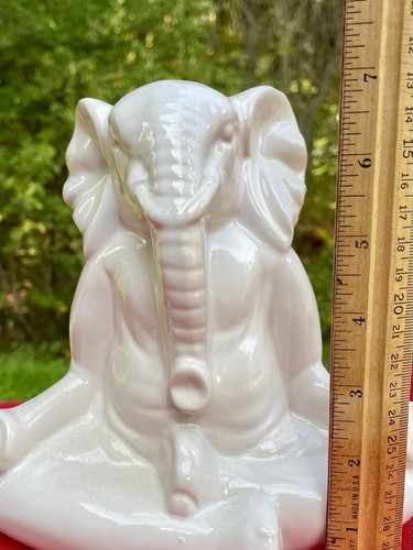 Vintage Hindu Ganesha Elephant Porcelain Figurine Statue Meditation Yoga - Picture 2 of 9