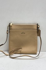 Coach Damska torebka crossbody Beżowa A1879-59975 Solidna skóra Zamek błyskawiczny Medium