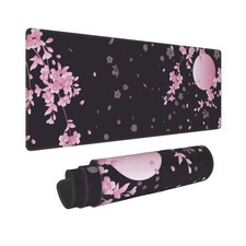 Japanese Cherry Blossom Black Pink XXL XL Large Gaming Mouse Pad for Desk, No...