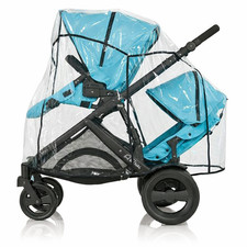 Copertura antipioggia per Britax B-Dual Tandem, Made in UK, PVC trasparente super morbido