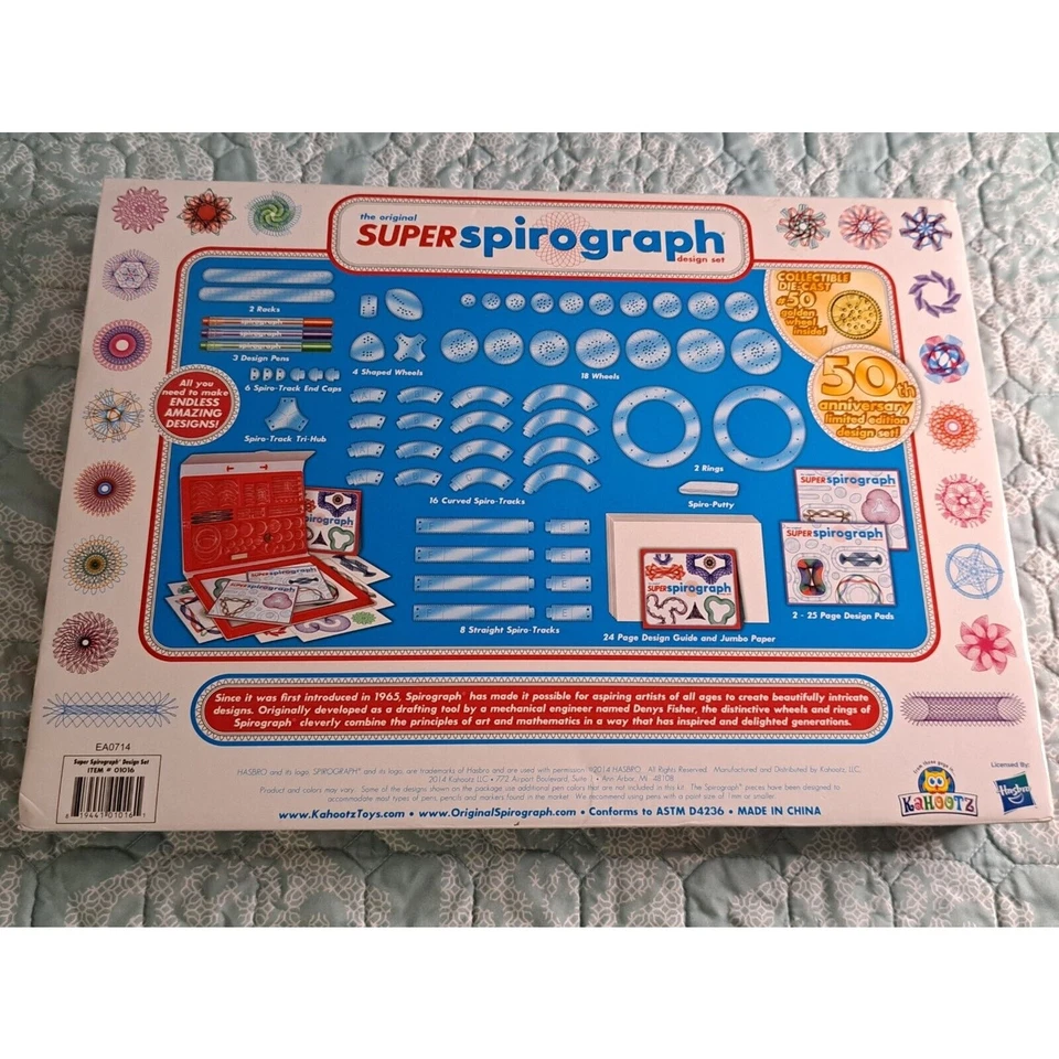 The Original SUPER SPIROGRAPH Design Set #01016 ~ 50th Anniversary ~ Preowned - Image 2 of 4