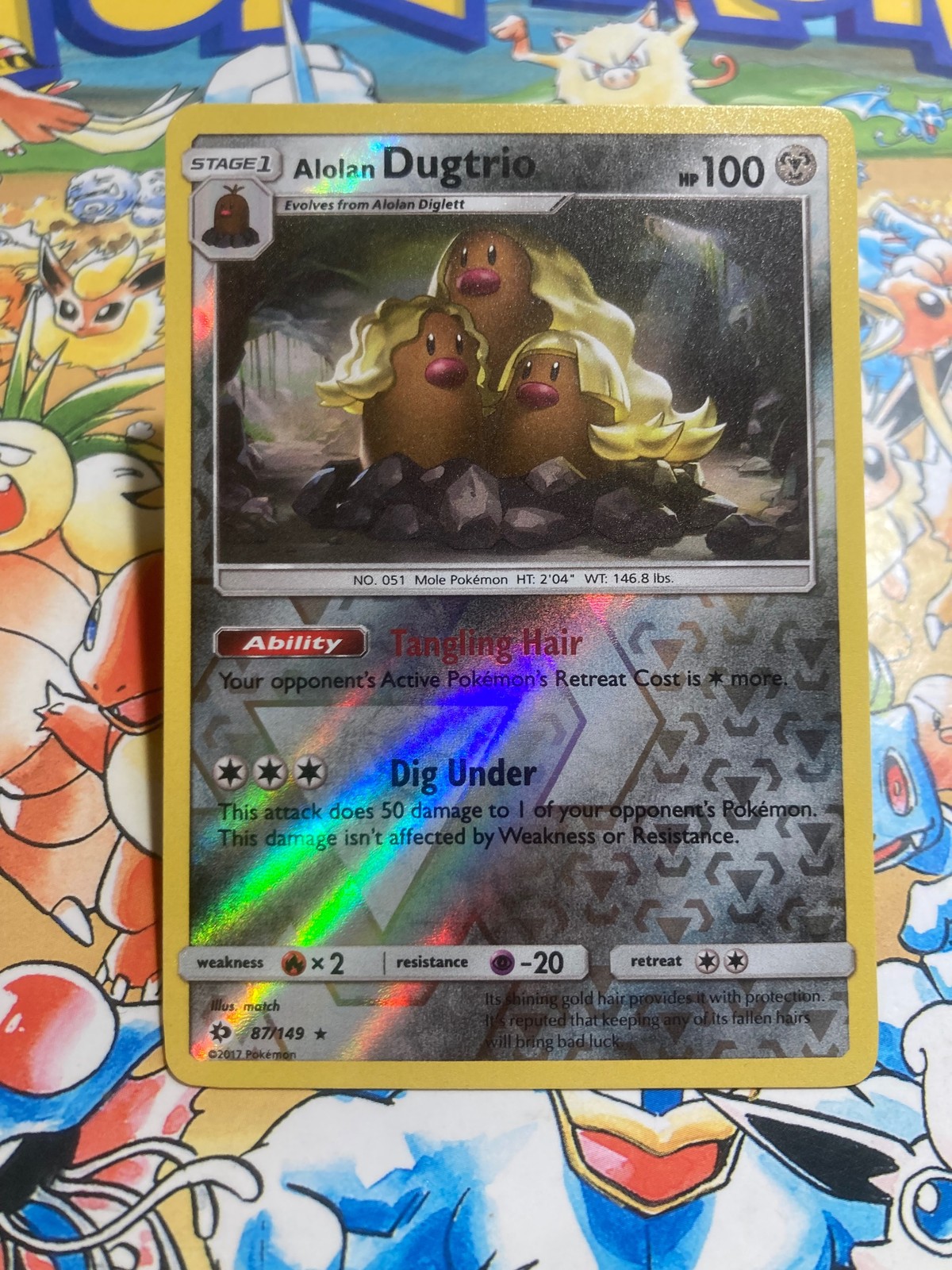 Alolan Dugtrio 87/149 Holo Rare Sun & Moon Pokemon TCG Reverse Holo