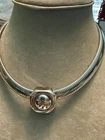 VTG 14” MONET SILVER TONE SERPENTINE CHOKER NECKLACE - COSTUME JEWELRY