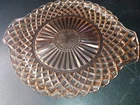 Vintage Anchor Hocking Waterford Waffle Pink Depression Glass 10” Cake Plate