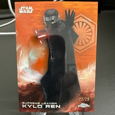 2025 Topps Chrome Star Wars Supreme Leader Kylo Ren #173 Orange Refractor /25