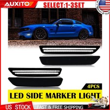 For 10-14 Ford Mustang Side Marker Light White Led Front Rear Bumper Lamp Sl