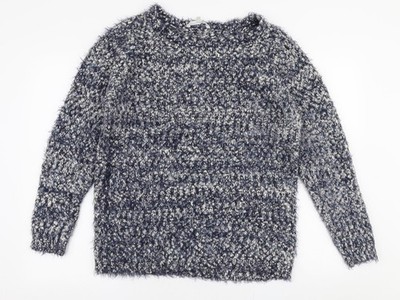 Pebble Bay Damen Pullover Pulli blau Rundhals Polyester Größe L