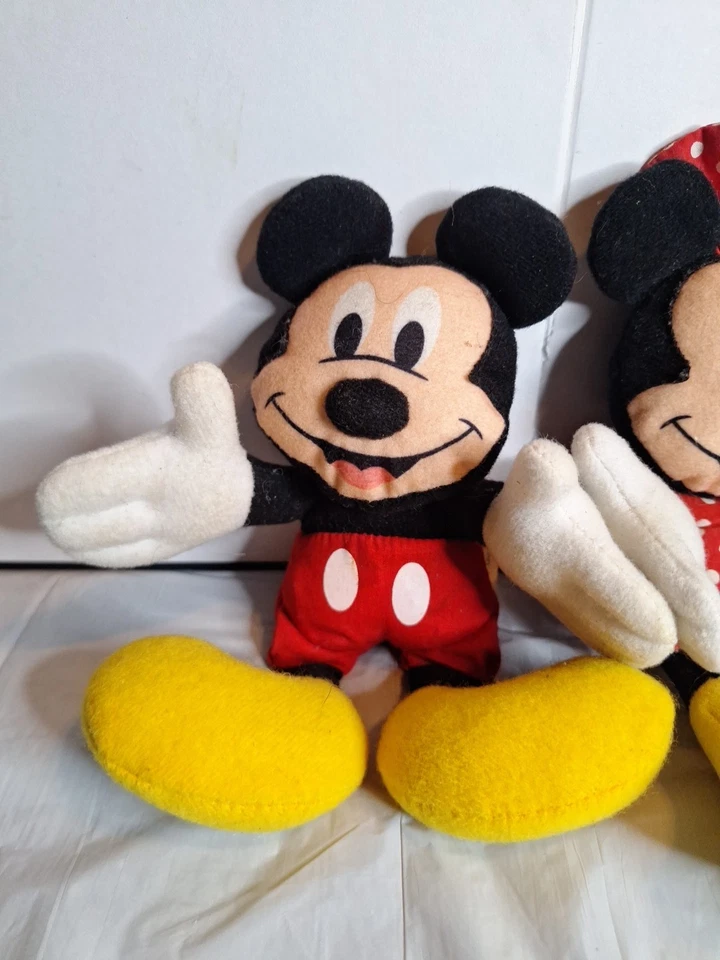 Lindo bolso de frijoles de peluche de colección Applause Disney Minnie y Mickey Mouse de 8"  Foto 2 de 4