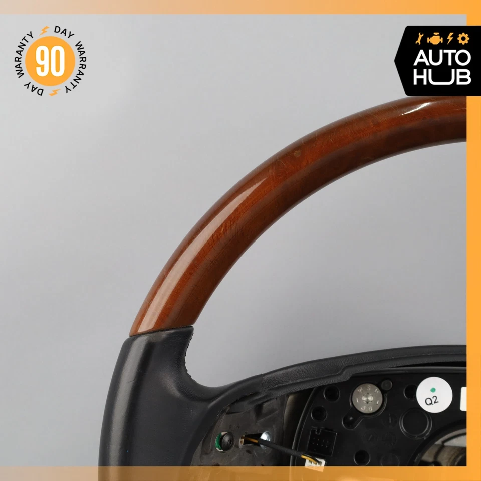 07-10 Mercedes W221 S550 Driver Steering Wheel w/Paddle Shifters Designo Wood - Image 3 of 4