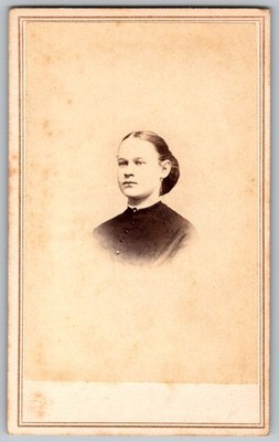 Antique CDV Circa 1860s E.C. Ewell Young Lady In Dress Romeo MI