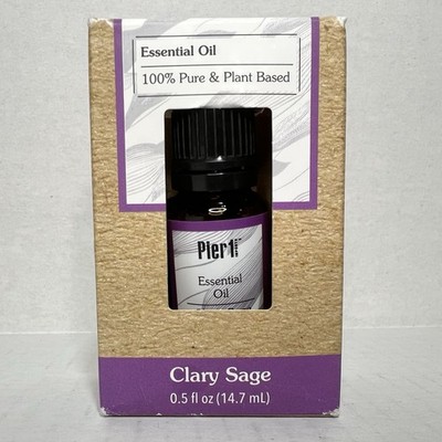 Pier 1 Imports Clary Sage Essential Oil .5fl.oz  Calming Herbal Woody