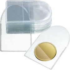 100 Pcs Single Pocket Coin Flips 2 x 2 Inch Individual Clear Cuttable Plastic