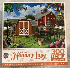 Barnyard Beauties Memory Lane Jigsaw Puzzle Barn Bird 300 EZ GRIP BIG Pieces