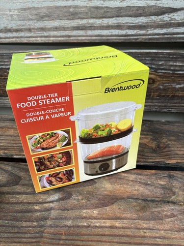 Brentwood TS-1005 2-Tier 5 Quart Electric Food Steamer, Stainless Steel, 400W - Picture 3 of 6