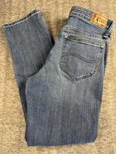 Womens Mid Rise Lee Jeans Dark Wash Size 6 By 28