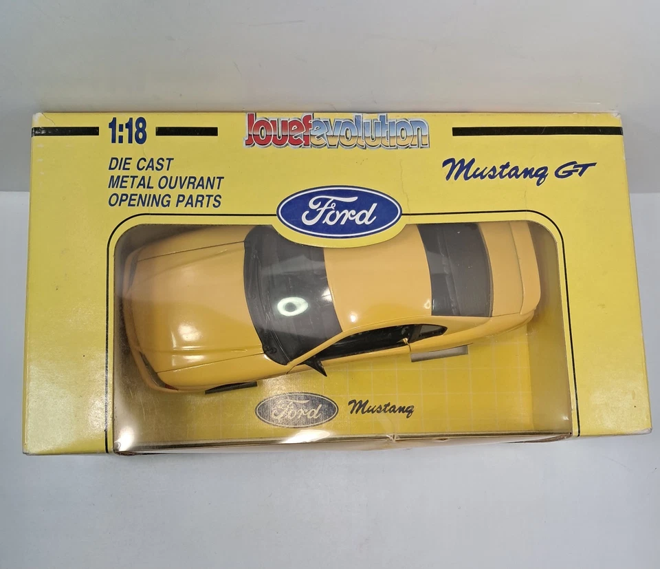 1994 Yellow Ford Mustang GT Model, 1:18 Jouefevolution Diecast #3103 In Box - Image 2 of 4