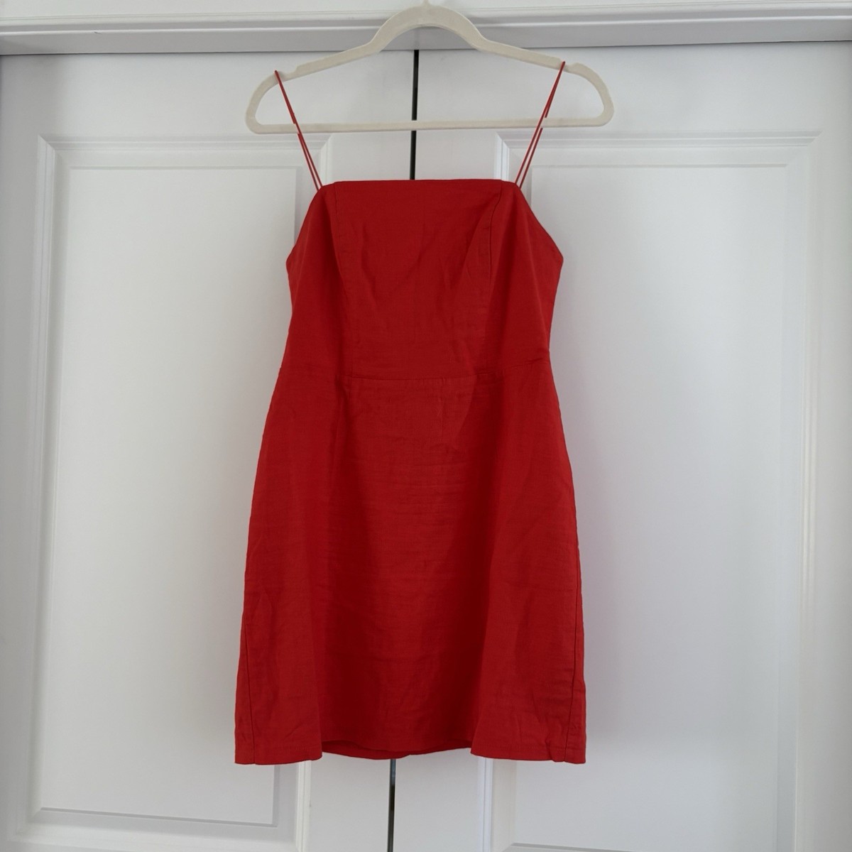 red mini dress urban outfitters Urban Outfitters Red Satin Mini Dress Size S NWT Cowl Neck Holiday Party Gold