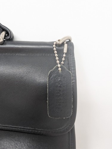 CLEANED & CONDITIONED! 2000 Coach City Willis Black Leather Handbag VINTAGE Bag - Picture 3 of 15