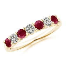 1.50 Ct Natural  Ruby & Diamond Engagement Ri...