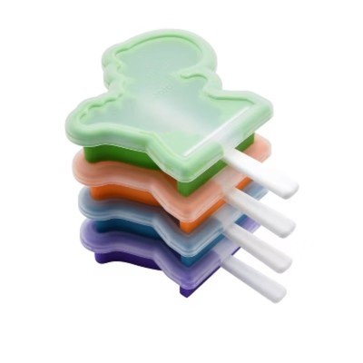 Tovolo Set of 4 Plastic Pop Molds Dino Stackable Ice Cube Trays White