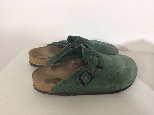 Birkenstock Boston Clogs Green Suede Womens 39 - Picture 3 of 8