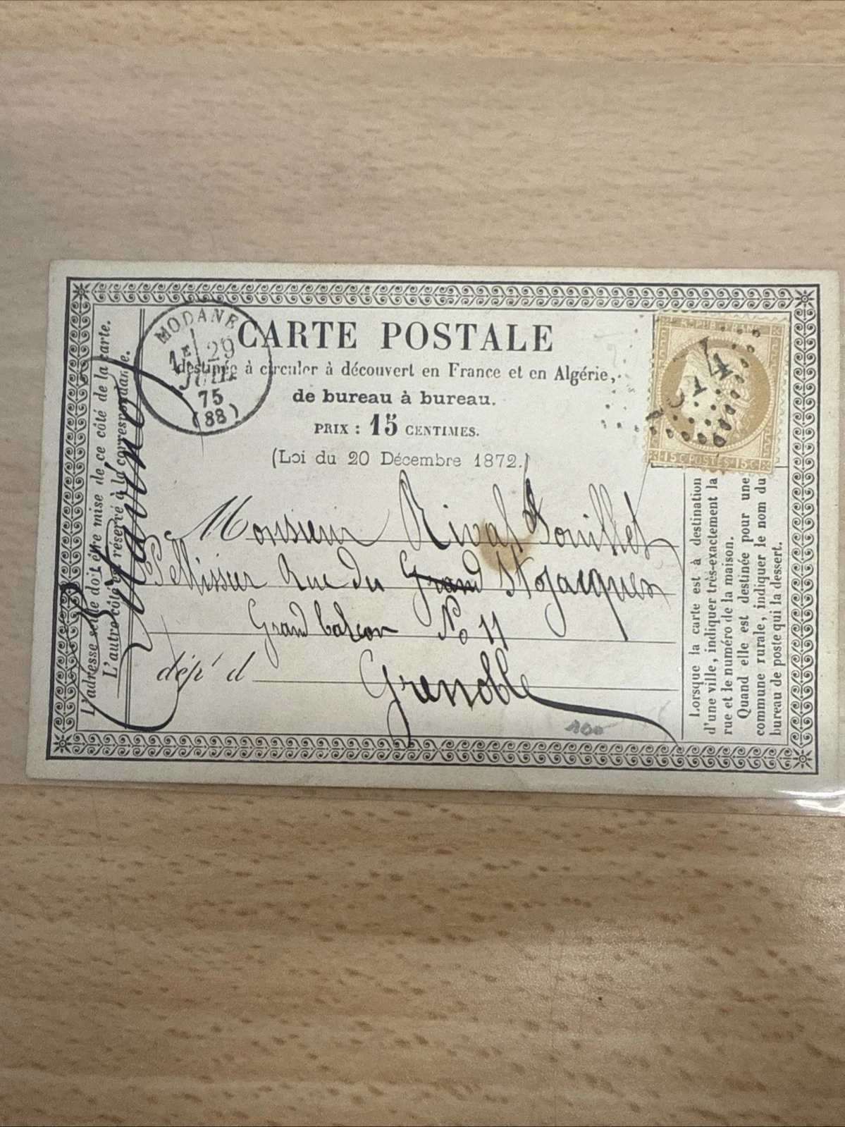 CPA Carte Postale Ancienne Timbre 1872 1873 1874 1875 … À Identifier