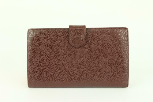Chanel Bordeaux Caviar Leather CC Logo Long Wallet 105c18 - Picture 7 of 12