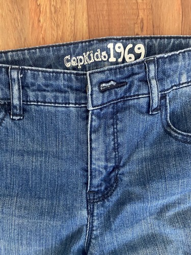 Gap Kids 1969 GapKids Girls Boys Unisex Sz 12 Bootcut Stretch Distressed Jeans - Picture 2 of 7