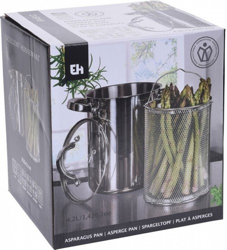 Kochtopf Spargeltopf Nudeltopf 4Liter Edelstahl Einsatzsieb Suppe Kochen Spargel - Bild 8 von 8